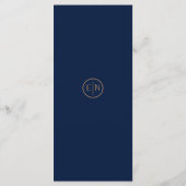 Classy Minimalist Gold Navy Blue Wedding Menu (Achterkant)