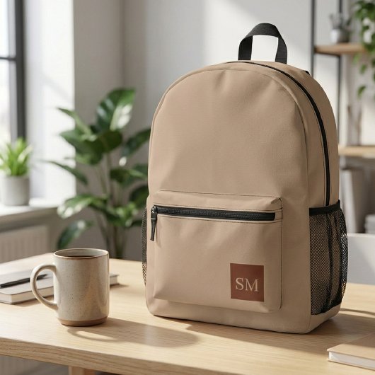 Classy Minimalist Sand Custom Backpack - Simple  Bedrukte Rugzak