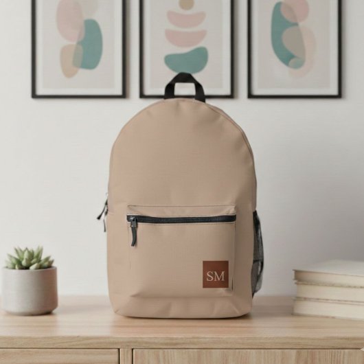 Classy Minimalist Sand Custom Backpack - Simple  Bedrukte Rugzak