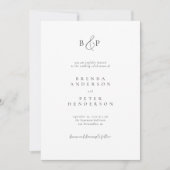 Classy Minimalist Typography Black & White Wedding Kaart (Voorkant)