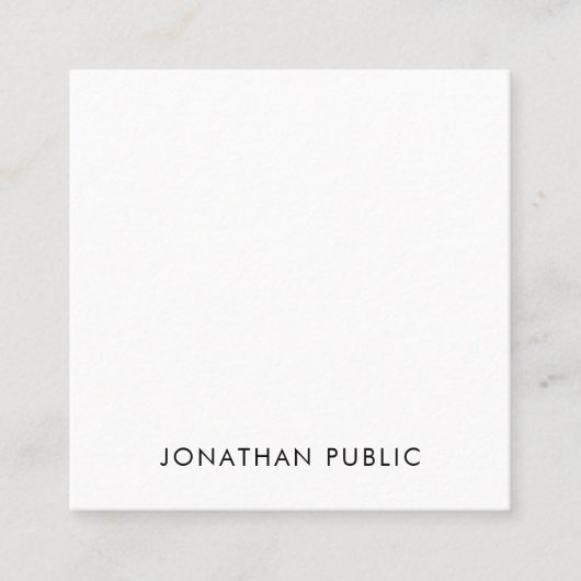 Classy minimalistisch design Sjabloon Modern Elega Vierkante Visitekaartje (Voorkant)