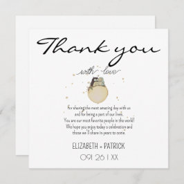 Classy minimalistisch, uilen in de liefde bedankkaart