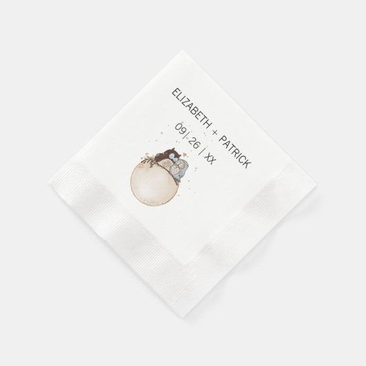 Classy minimalistisch, uilen in de liefde servet (Hoek)