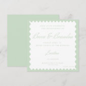 Classy minimalistische Green Engagement Party Uitn (Voorkant / Achterkant)