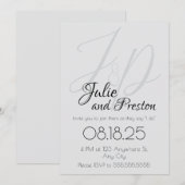 Classy minimalistische huwelijksuitnodiging feestdagenkaart (Voorkant / Achterkant)
