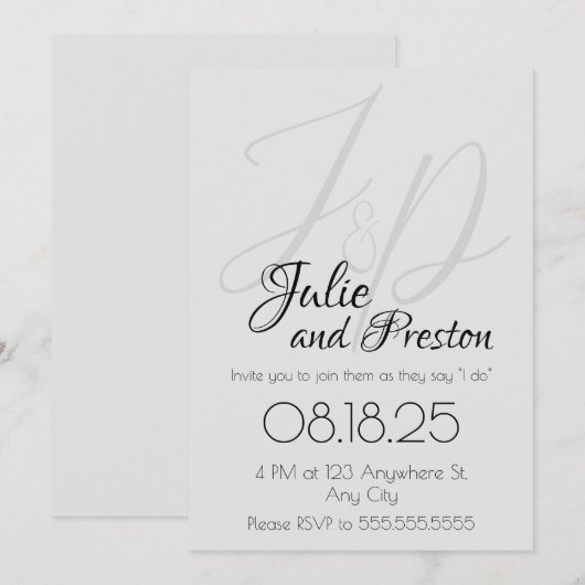 Classy minimalistische huwelijksuitnodiging feestdagenkaart (Voorkant / Achterkant)