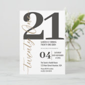 Classy minimalistische kalligrafie 21ste verjaarda kaart (Staand voorkant)