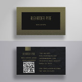 Classy minimalistische QR-code Black Gold Professi Visitekaartje