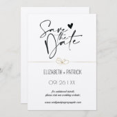 Classy minimalistische uilen, verliefd op de datum kaart (Voorkant / Achterkant)