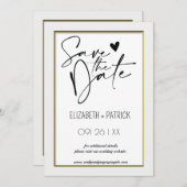 Classy minimalistische uilen, verliefd op de datum kaart (Voorkant / Achterkant)