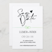 Classy minimalistische uilen, verliefd op de datum kaart (Voorkant / Achterkant)