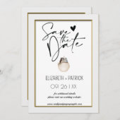 Classy minimalistische uilen, verliefd op de datum kaart (Voorkant / Achterkant)