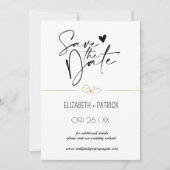 Classy minimalistische uilen, verliefd op de datum kaart (Voorkant)