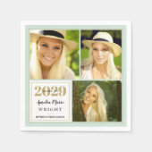 Classy Mint en Gold Personalized Afstuderen Servet (Voorkant)