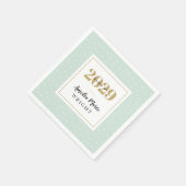 Classy Mint en Gold Personalized Afstuderen Servetten (Hoek)