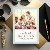 Classy Mint en Gold Photo Save the Date