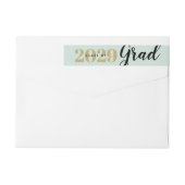 Classy Mint en Goud Afstuderen Retouradres (Achterkant)