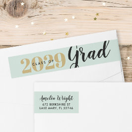 Classy Mint en Goud Afstuderen Retouradres