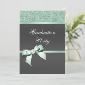 Classy Mint Green & Black Graduation Party Kaart (Staand voorkant)