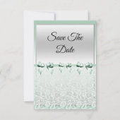 Classy Mint Green Bows & Lace Save The Date (Voorkant)