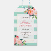 Classy Mint Green Floral Vrijgezellenfeest Harteli Cadeaulabel (Voorkant)
