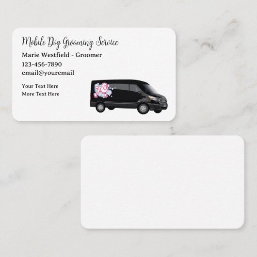 Classy Mobile Dog Grooming Visitekaartjes (Voorkant / Achterkant)