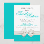 Classy Mode Blue Theme Sweet Sixteen Birthday Kaart (Voorkant / Achterkant)