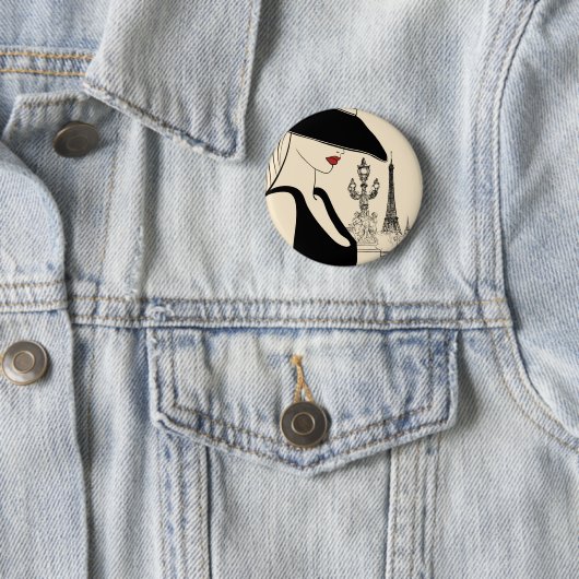 Classy  Mode in Parijs Ronde Button 5,7 Cm (In situ)