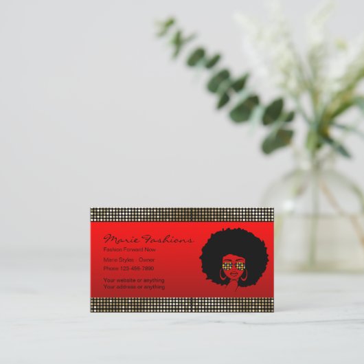 Classy Mode Rode Visitekaartjes (Staand voorkant)