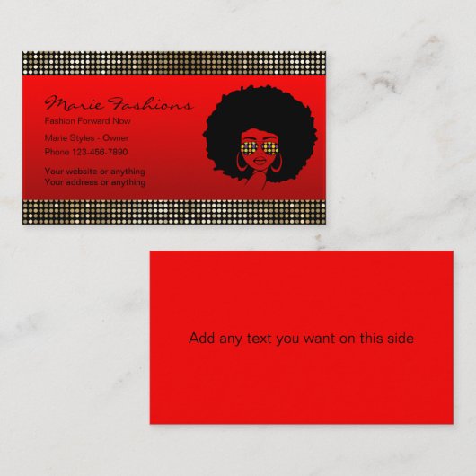 Classy Mode Rode Visitekaartjes (Voorkant / Achterkant)