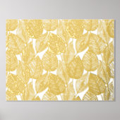 Classy Modern Abstract Leaves Art Pattern Gold Folie Afdrukken (Voorkant)