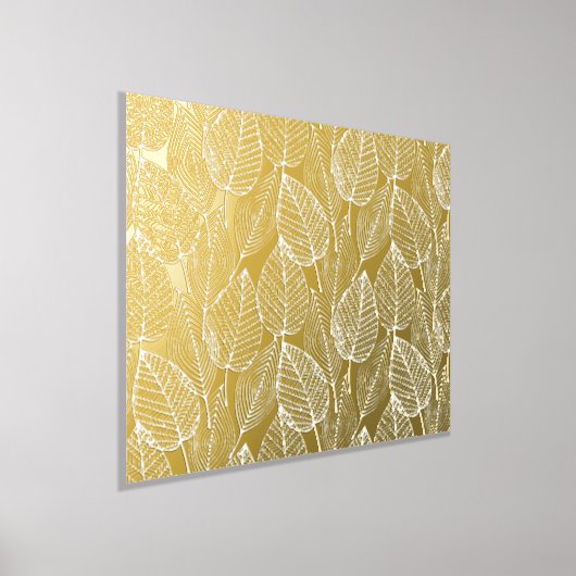 Classy Modern Abstract Leaves Art Pattern Gold Folie Afdrukken (Laagn)