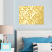 Classy Modern Abstract Leaves Art Pattern Gold Folie Afdrukken (Insitu (Slaapkamer))