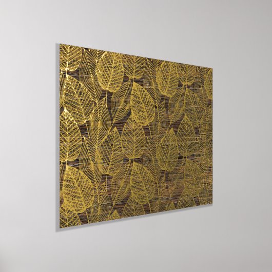 Classy Modern Abstract Leaves Art Pattern Gold Folie Afdrukken (Laagn)