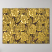 Classy Modern Abstract Leaves Art Pattern Gold Folie Afdrukken (Voorkant)