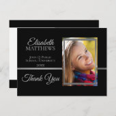 Classy Modern Afstuderen Naam Foto Dank u Briefkaart (Voorkant / Achterkant)