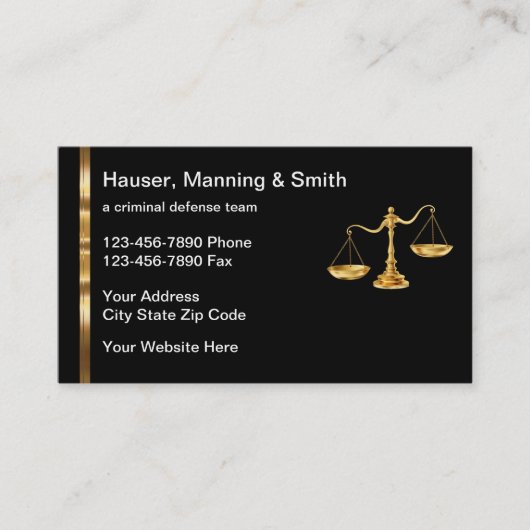 Classy Modern Attorney Visitekaartjes (Voorkant)