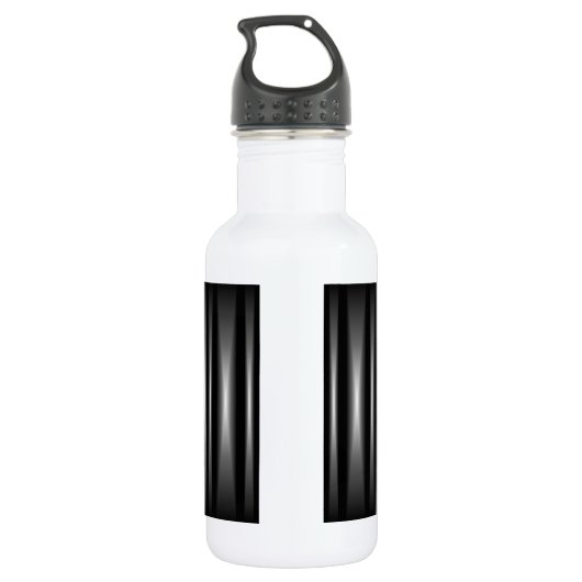 Classy Modern Black en White Pattern Waterfles (Achterkant)