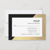 Classy Modern Black Faux Gold Foil RSVP Menu (Voorkant)