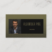 Classy Modern Black Gold Professional Foto Visitekaartje (Voorkant)