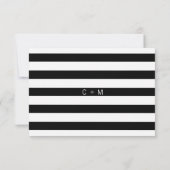 Classy Modern Black & White RSVP Menu Weddenschap (Achterkant)
