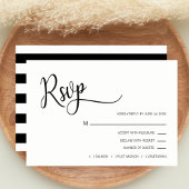 Classy Modern Black & White RSVP Menu Weddenschap
