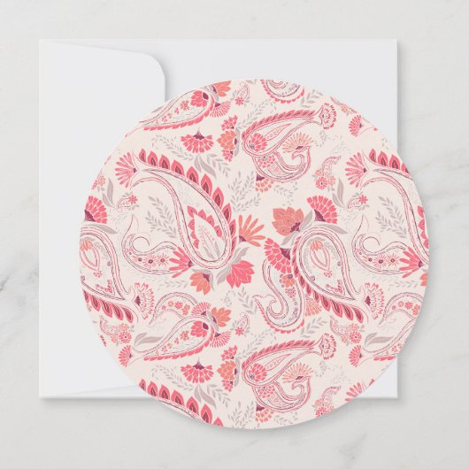 Classy Modern Blush Paisley Typography Baby shower Kaart (Achterkant)
