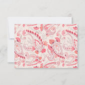 Classy Modern Blush Paisley Typography Wedding RSVP Kaartje (Achterkant)