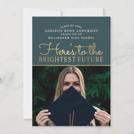 Classy Modern Brighest Future Photo Invitation Kaart (Voorkant)