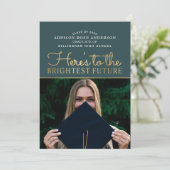 Classy Modern Brighest Future Photo Invitation Kaart (Staand voorkant)