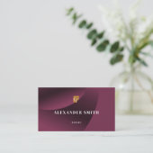Classy Modern Burgundy Gold Professional Foto Visitekaartje (Staand voorkant)