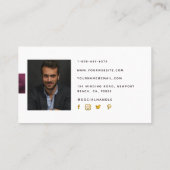 Classy Modern Burgundy Gold Professional Foto Visitekaartje (Achterkant)