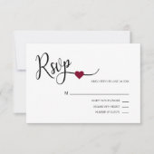 Classy Modern BURGUNDY & White RSVP Menu Weddensch (Voorkant)