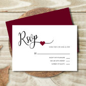 Classy Modern BURGUNDY & White RSVP Menu Weddensch